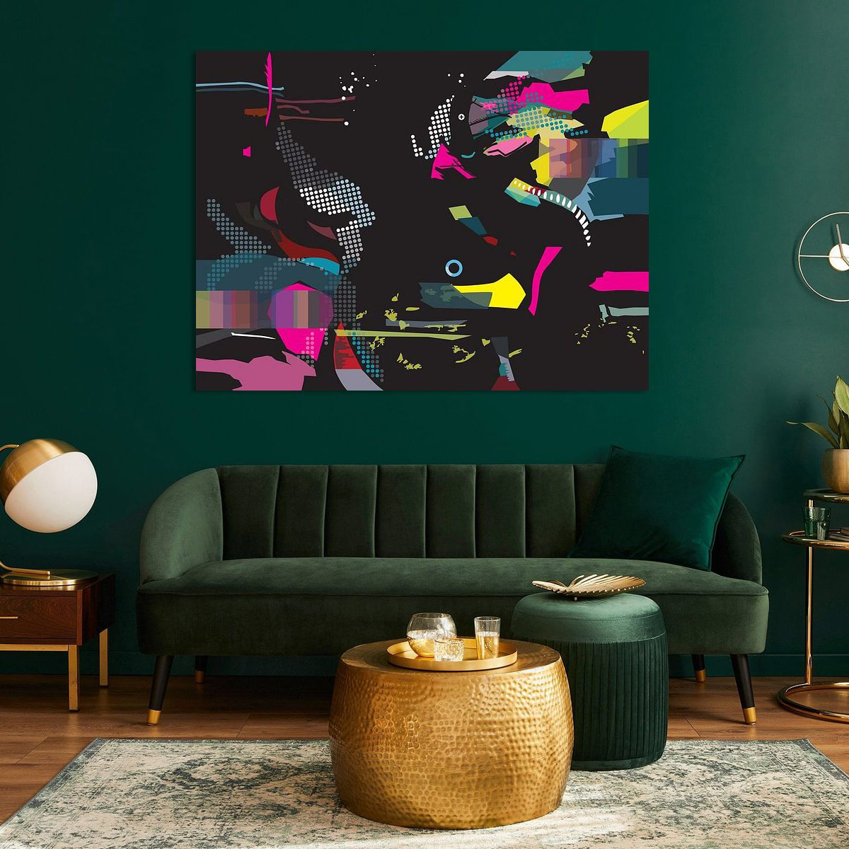 kunstdruck bunter vogel